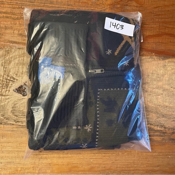 - Vintage wool sweater vest XL Natural Reflections novelty cabin wood - Picture 8 of 8